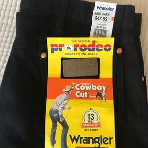 Men’s Wrangler jeans… black, cowboy cut, 34 x 32, brand new with tags
